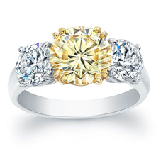 Load image into Gallery viewer, Round Fancy Yellow Diamond Engagement Ring, Engagement Ring,  - [Wachler]