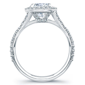 Round Diamond with Pave Halo Engagement Ring, Engagement Ring,  - [Wachler]