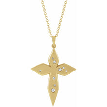 Load image into Gallery viewer, 14K Yellow .08 CTW Diamond Cross 16-18&quot; Necklace
