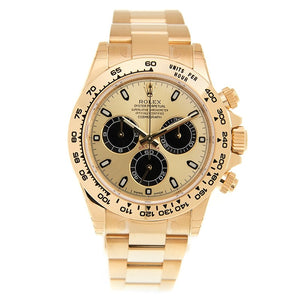 Cosmograph Daytona Black and Champagne Dial Men's 18kt Yellow Gold Oyster Watch