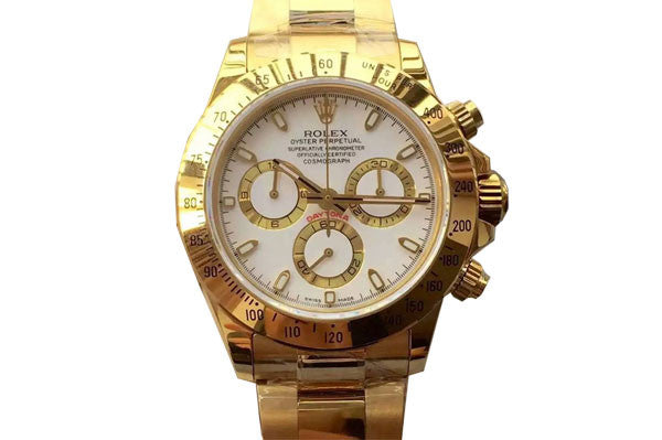 Rolex Cosmograph Daytona White Dial Men's 18K Yellow Gold Watch