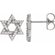 Load image into Gallery viewer, 14K 1/8 CTW Diamond Star of David Earrings