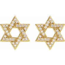 Load image into Gallery viewer, 14K 1/8 CTW Diamond Star of David Earrings