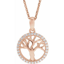 Load image into Gallery viewer, 14K Gold 1/5 CTW Diamond Tree of Life 16-18&quot; Necklace