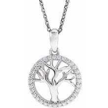 Load image into Gallery viewer, 14K Gold 1/5 CTW Diamond Tree of Life 16-18&quot; Necklace