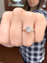 Load image into Gallery viewer, 1.30 Carat Oval Diamond Engagement Ring in 18k White Gold