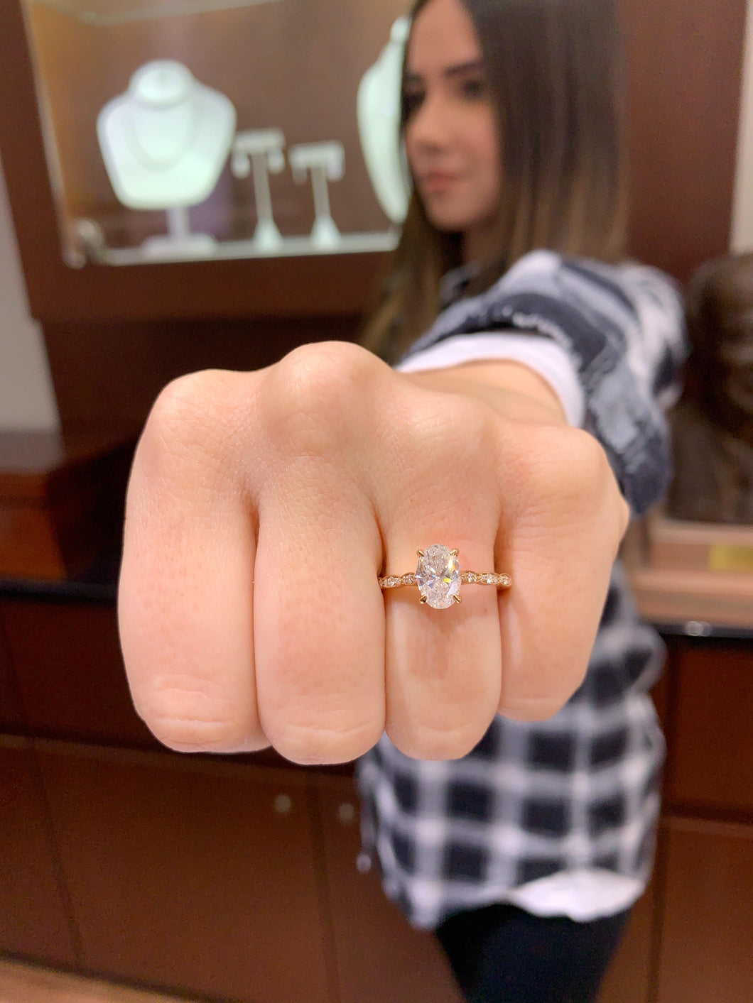 1.20 Carat Oval Diamond Engagement Ring in 18k Rose Gold
