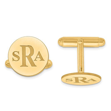 Block Circle Monogram CuffLink