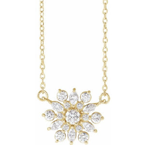 14K 1/2 CTW Diamond Vintage-Inspired 16" Necklace